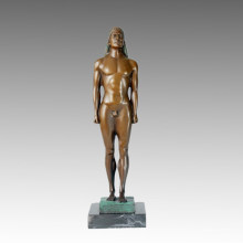 Nackte Statue Männliche Kouros Bronze Skulptur TPE-368